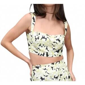 NEW SISTER SWIM hampton crop top in tropical floral